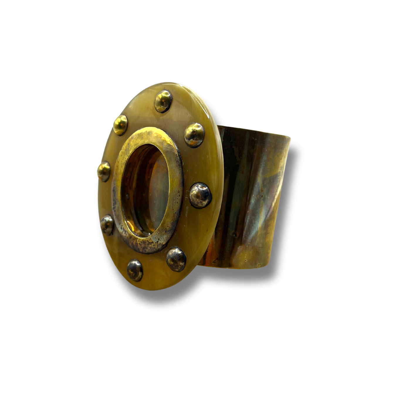 OVAL - Cuffs- Bronze & Horn